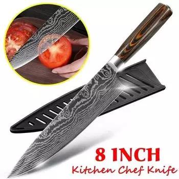 MYVIT TOP Кухонные ножи Японский нож из нержавеющей стали Кухонный нож для нарезки 8 ДЮЙМОВ Кулинарные ножи Кухонный нож