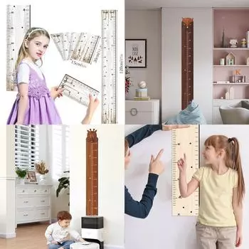 MZ681-683 Деревянная диаграмма роста: Линейка для измерения высоты и украшения дома MZ681C