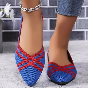 MZ fly-woven shoes на плоской подошве, летние женские, новые, подходящие по цвету, светлые, заостренные, одинарные туфли, туфли принцессы, большой размер 36 зелёный