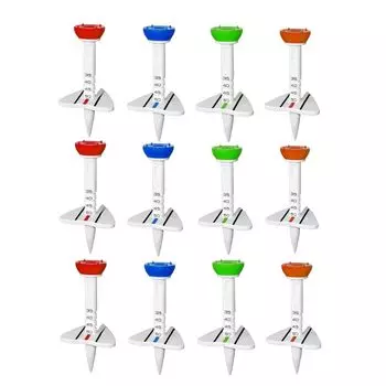 MZsplus Adjustable Golf 5 Height Perfect for Gifts and Competition Prizes Tees, 12-Piece Set, Settings, (12 Tees)