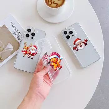 N100 Веселые рождественские высококачественные прозрачные чехлы для телефонов iPhone 16 Pro Max Samsung S23 Ultra A15 A35 A54 Xiaomi Redmi Note13 Мягкая противоударная задняя крышка for iPhone 7/8