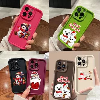 N101 Merry Christmas art Soft Angel Eyes Phone Cases для iPhone 16 15 14 13 11 Pro Max 8 7 6s Plus 12 mini XR XS Max SE Shockproof Cover for iPhone 11