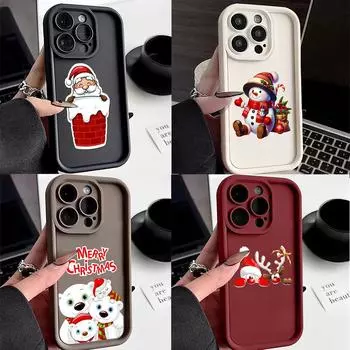 N101 Merry Christmas art Soft Angel Eyes Phone Cases для Samsung S23 S24 Ultra S21 FE A54 A34 A13 A14 A06 A24 Realme 12 Vivo OPPO Shockproof Cover Samsung A03