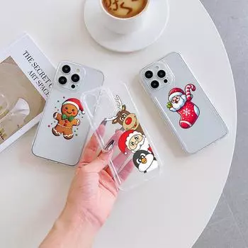N102 Счастливого Рождества, Нового года, высококачественные прозрачные чехлы для телефонов iPhone 16 Pro Max, Samsung S23 A15 A35, Xiaomi Redmi, мягкая противоударная задняя крышка for iPhone 7/8