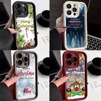 N106 С Новым годом Рождество Мягкие чехлы для телефонов Angel Eyes для Samsung S23 S24 Ultra S21 FE A54 A34 A13 A14 A06 A24 Realme12 Vivo OPPO Противоударный чехол Samsung A03