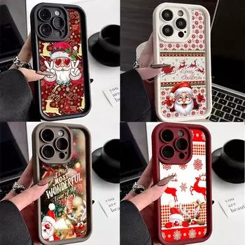 N109 С Новым годом, Рождеством, дизайн, мягкие чехлы для телефонов с ангельскими глазками для Samsung S23 S24 Ultra S21 A54 A34 A13 A14 A06 A24 Realme12, противоударный чехол Samsung A03