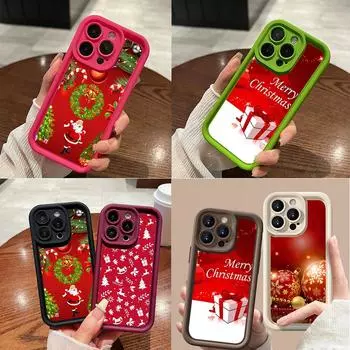 N111 Merry Christmas art Happy New Year Мягкие чехлы для телефонов Angel Eyes для iPhone 16 15 14 13 11 Pro Max 8 7 6s Plus 12 mini XR XS Max Противоударный чехол for iPhone 11