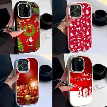 N111 Merry Christmas art Happy New Year мягкие чехлы для телефонов iPhone 16Pro Max Xiaomi 11 Lite 5G NE Redmi 13C рамка с покрытием защитная задняя крышка для камеры for iPhone 11
