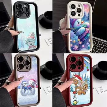 N116 Счастливого Рождества, Нового года, арт Мягкие чехлы для телефонов с ангельскими глазками для Samsung S23 S24 Ultra S21 FE A54 A34 A13 A14 A06 A24 Realme12 Противоударный чехол Samsung A03