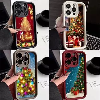 N117 Новогодние Счастливого Рождества арт Мягкие чехлы для телефонов Angel Eyes для Samsung S23 S24 Ultra S21 FE A54 A34 A13 A14 A06 A24 Realme12 Vivo Противоударный чехол Samsung A03