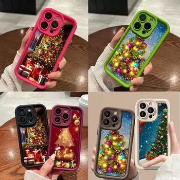N117 Новогодние Счастливого Рождества арт Мягкие чехлы для телефонов Angel Eyes для iPhone 16 15 14 13 11 Pro Max 8 7 6s Plus 12 mini XR XS Max SE Противоударный чехол for iPhone 11