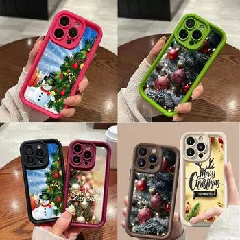 N118 Новогодний Веселый Рождественский дизайн Мягкие чехлы для телефонов Angel Eyes для iPhone 16 15 14 13 11 Pro Max 8 7 6s Plus 12 mini XR XS Max SE Противоударный чехол for iPhone 11