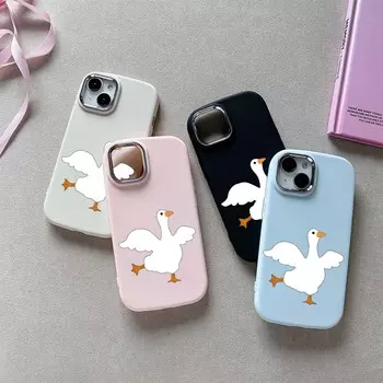 N11 DUCK DUCK Мягкая задняя крышка для iPhone 15 14 13 Pro Max Samsung S23 A14 A12 Xiaomi Poco F5 Redmi 9C Huawei Honor Plating Frame Защитный чехол для камеры for iPhone 7
