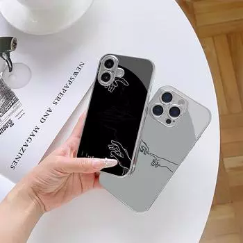 N131 Духовно связаны с кем-то Чехол для телефона iPhone 16 15 Pro Max Samsung S24 S23 A54 A35 Redmi Note13 Покрытая рамка Закаленное стекло Чехол for iPhone 6/6S