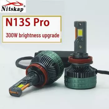 N13S PRO 300 Вт суперяркая светодиодная автомобильная фара с тройными медными трубками высокой мощности (Н7/Н4/Н11/9005/9006). H11/H8/H9, single price