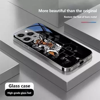 N197 Новый стильный чехол для телефона One Piece Gear 5 Luffy для iPhone 16 15 Pro Max Samsung S24 S23 A54 A35 Redmi Note 13 Pro с позолоченной рамкой и закаленным стеклом for iPhone 6/6S