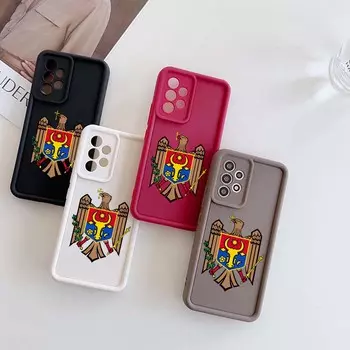 N21 Мягкий силиконовый чехол с гербом Молдовы для Samsung A05s A54 A25 A34 Xiaomi POCO X5 Redmi Note 12S Huawei P50 Honor 90 Angel Eyes Samsung A03