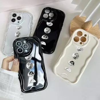 N29 Space Moon Astronaut art Волнистый чехол для телефона для iPhone 15 14 13 Pro Max Samsung S24 S23 Ultra A54 A14 A12 Xiaomi Redmi 13C Huawei Мягкая задняя крышка for iPhone 6