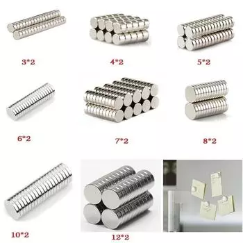 N50 Магнит Сильный магнит Магнитная сталь Nd-Fe-B Маленький круглый магнит Сильный магнитный магнетит Редкоземельный постоянный магнит 2X2MM 50PCS