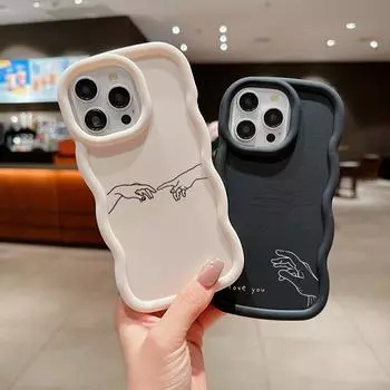 N70 духовно связаны с кем-то Чехлы для телефонов Macaron с волнистыми краями для iPhone 15 Pro Max Samsung A54 A14 S23 S24 Redmi Note 13 Противоударный чехол for iPhone 6(6s)