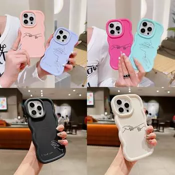 N70 духовно связаны с кем-то Macaron волнистые края телефонные чехлы для iPhone 16 Pro Max Samsung S24 Ultra A35 A54 Redmi Note13 противоударный чехол for iPhone 16 Plus