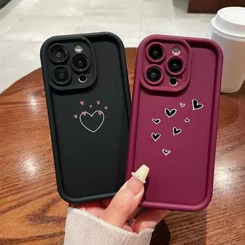 N83 Heart and Leaf art Мягкие чехлы для телефонов с ангельскими глазками для Samsung A54 A34 A13 A14 S23 S24 Ultra S20 FE Xiaomi Redmi Note 13 12C Противоударный чехол Samsung A03