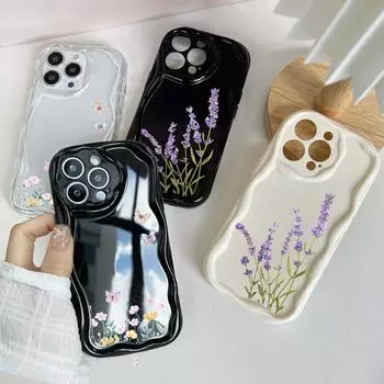 N86 Маленький свежий цветок бабочка Мягкие волнистые чехлы для телефонов для Samsung A54 A34 A13 A14 S23 S24 Ultra Xiaomi Redmi Note 13 Realme Защитный чехол-бампер Samsung A02/M02