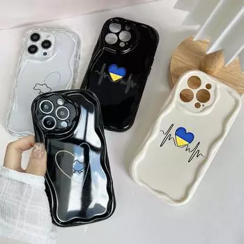 N88 Love design Мягкие волнистые чехлы для телефонов для Samsung A54 A34 A13 A14 S23 S24 Ultra Xiaomi Redmi Note 13 12C Realme Infinix Защитный чехол-бампер Samsung A02/M02