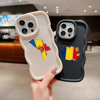 N91 Флаг Молдовы, чехлы для телефонов Macaron с волнистым краем для iPhone 15 Pro Max Samsung A54 A13 A14 S23 S24 Ultra A23 S21 Redmi Note 13 Pro, противоударный чехол for iPhone 6(6s)