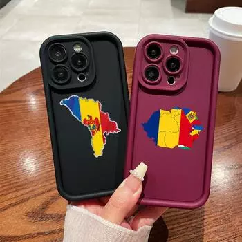 N91 Флаг Молдовы Мягкие чехлы для телефонов с ангельскими глазками для Samsung A54 A34 A13 A14 S23 S24 Ultra S20 FE Xiaomi Redmi Note 13 12C Противоударный чехол Samsung A03