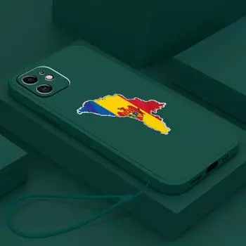 N91 Флаг Молдовы с ремешком Силиконовые чехлы для телефонов с прямыми краями для iPhone 15 Pro Max Samsung A54 A13 A14 S23 S24 Ultra S20 FE Противоударный чехол for iPhone 15 Plus