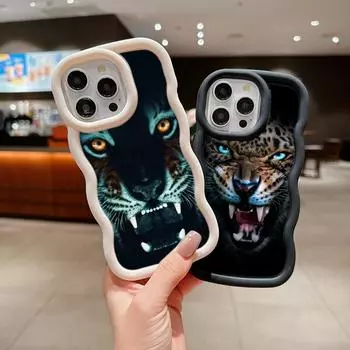 N96 Тигровые глаза дизайн чехлы для телефонов Macaron с волнистыми краями для iPhone 15 Pro Max Samsung A54 A13 A14 S23 S24 Ultra A23 S21 Redmi Note 13 Pro противоударный чехол for iPhone 6(6s)