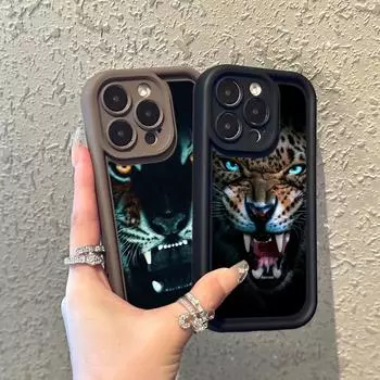 N96 Тигровые глаза дизайн Мягкие чехлы для телефонов «ангельские глазки» для iPhone 15 14 12 11 Pro Max 13 mini 7 8 6S Plus XS Max XR SE противоударный чехол-бампер for iPhone 15 Pro Max