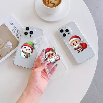 N98 С Новым годом, Рождеством, высококачественные прозрачные чехлы для телефонов iPhone 16, 15 Pro Max, Samsung S23, A15, A35, Xiaomi, Redmi, мягкая противоударная задняя крышка for iPhone 7/8