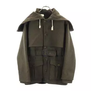 N.HOOLYWOOD сделано в Японии Куртка шерстяная с длинным рукавом 36 Хаки капюшон Мужская Б/У