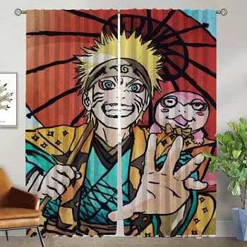 N-narutoes Хэллоуин украшения кухни занавески для гостиной тюль для спальни перегородка жалюзи затемняющие шторы элегантный W50xH70cmx2pcs-CL