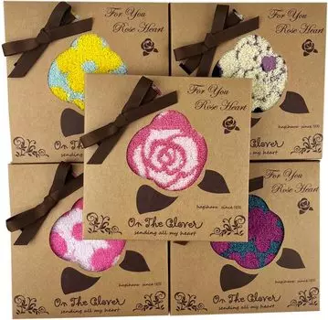 N Towel Handkerchief Yarn Set of Small Color and Pattern Towel Hagiwara BOX Set of Gift, Non-twisted Assortment, 5, Gift, Present, Retirement, Random,