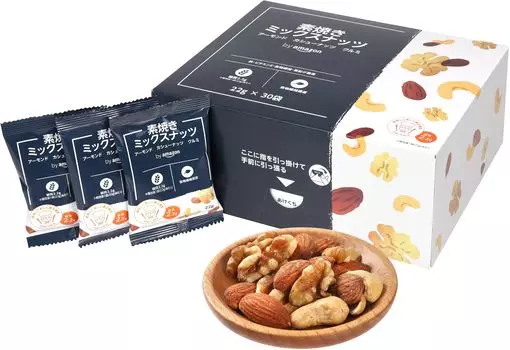 на Amazon Неглазурованная смесь грецких орехов 22 г x 30 пакетиков в индивидуальной упаковке (Счастливый животик)