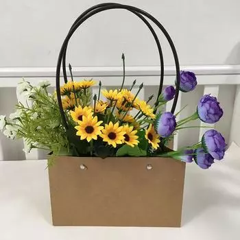 На День матери Упаковочные пакеты из крафт-бумаги Цветочная подарочная сумка Коробка Подарочная сумка с розой Цветочный букет чёрный