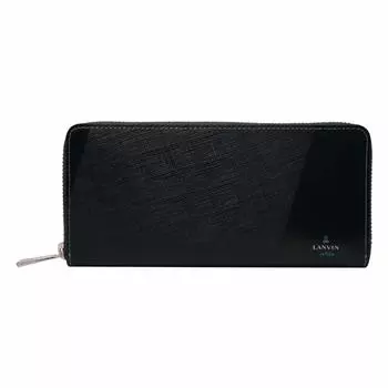 на Длинный кошелек с круглой застежкой-молнией Частичная 555616 Черный [Lanvin Blue] Мужской [01]