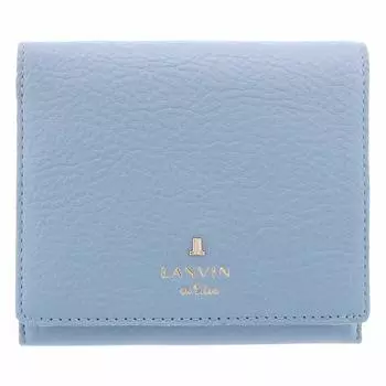 на Двойной кошелек из натуральной кожи Melanie 483222 LANVIN en Bleu Мини-кошелек из коровьей кожи бледно-голубого цвета [LANVIN Bleu] Женский [83]
