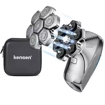 на Kensen Skinhead Shaver Skinhead Shaver 126 лезвий электробритва бритва 3 в 1 электробритва для мужчин IPX6 водонепроницаемый сухое и влажное использование вращающийся