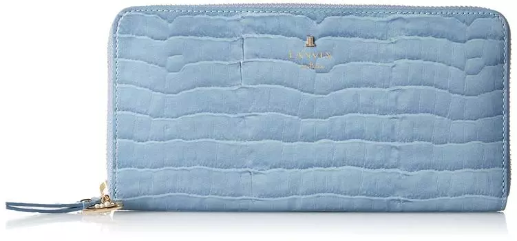 на кошельке с круглой молнией цвета пурпурно-голубой [Lanvin Bleu] женский синий