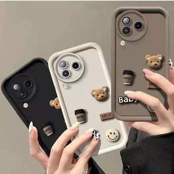 на Motorola G14 милый 3D медведь мультфильм силиконовый чехол для Motorola Moto G24 G10 G20 G30 G54 G9 Play противоударный чехол на Moto G53 Motorola G24Power вино красного