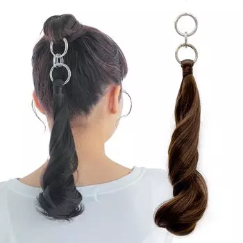 на Nippon TV Парик с кольцом для хвоста 2 типа, точечный парик, тип завитка, японский черный [Представлен ZIP!] [АКВАДОЛЛ] Б. JBK. wgt813-B-JBK