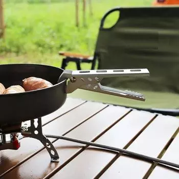 На открытом воздухе Кемпинг Противоожоговый зажим для сковороды Походы Кулинария Пикник Походы Кухня Миска Сковорода Противоожоговый зажим Кухонные принадлежности чёрный