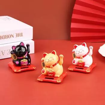 На солнечных батареях Maneki Neko машет рукой манит удача кошка Lucky Cat для домашнего офиса и автомобильного декора