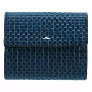 на Trifold Wallet Mini Wallet Espace Genuine Leather Cowhide Navy [Lanvin Blue] Mens [07]