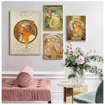 На заказ Альфонс Муха плакат холст плакат 30X45 см, 40X60 см искусство украшения дома ткань настенный плакат печать шелковая ткань без рамки 21*30cm