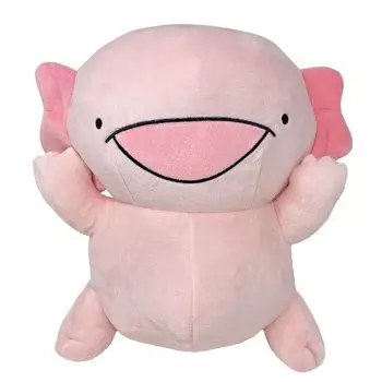 Набирающая популярность в социальных сетях плюшевая игрушка Karameru Axolotl Banzai BIG размером 28 x 18 x 35 см. Официальные товары. Прибл.